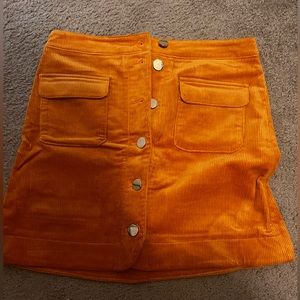 Mustard yellow LOFT mini skirt